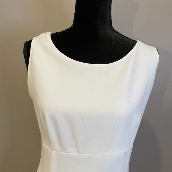 Kasper Women's Sleeveless Sheath Dress Career Formal sz 12 White NWOT - Picture 4 of 6